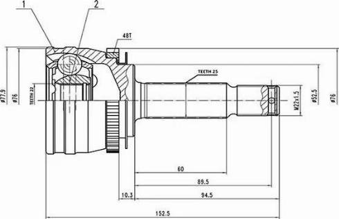 Aywiparts AW1510153A - Kit giunti, Semiasse autozon.pro