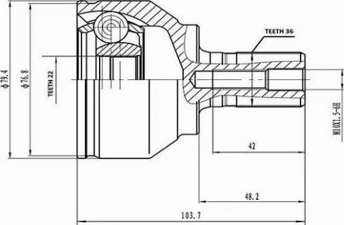 Aywiparts AW1510105 - Kit giunti, Semiasse autozon.pro