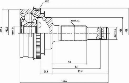 Aywiparts AW1510108A - Kit giunti, Semiasse autozon.pro