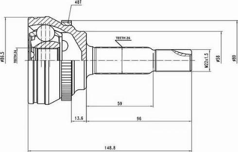 Aywiparts AW1510125A - Kit giunti, Semiasse autozon.pro