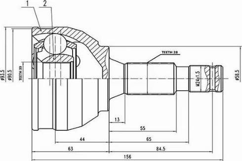 Aywiparts AW1510824 - Kit giunti, Semiasse autozon.pro