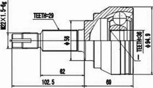 Aywiparts AW1511094 - Kit giunti, Semiasse autozon.pro