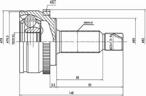 Aywiparts AW1511049A - Kit giunti, Semiasse autozon.pro