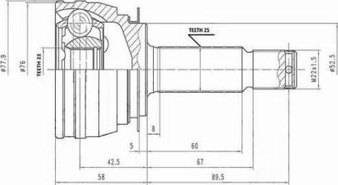 Aywiparts AW1511111 - Kit giunti, Semiasse autozon.pro