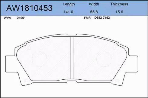 Aywiparts AW1810453 - Kit pastiglie freno, Freno a disco autozon.pro