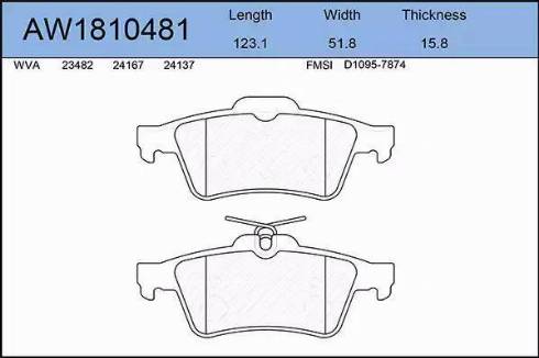 Aywiparts AW1810481 - Kit pastiglie freno, Freno a disco autozon.pro