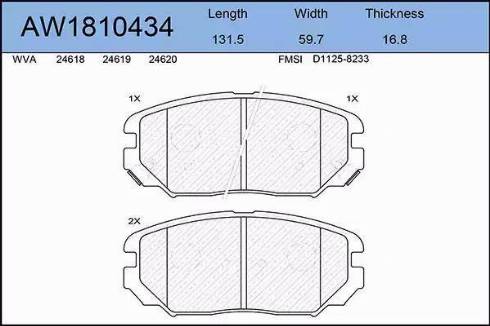 Aywiparts AW1810434 - Kit pastiglie freno, Freno a disco autozon.pro