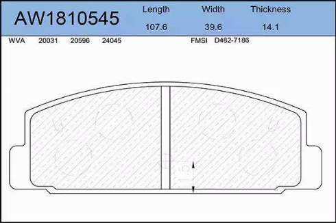 Aywiparts AW1810545 - Kit pastiglie freno, Freno a disco autozon.pro