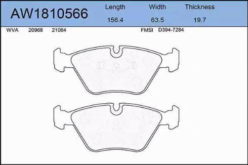 Aywiparts AW1810566 - Kit pastiglie freno, Freno a disco autozon.pro