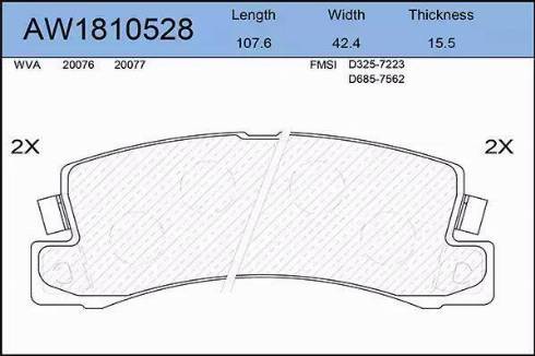 Aywiparts AW1810528 - Kit pastiglie freno, Freno a disco autozon.pro