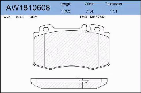 Aywiparts AW1810608 - Kit pastiglie freno, Freno a disco autozon.pro