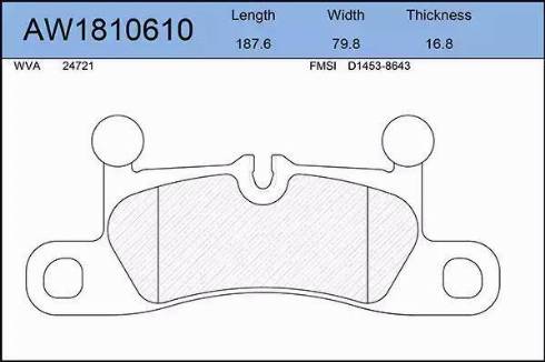 Aywiparts AW1810610 - Kit pastiglie freno, Freno a disco autozon.pro