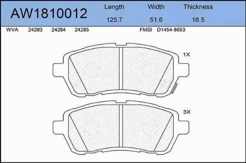 Aywiparts AW1810012 - Kit pastiglie freno, Freno a disco autozon.pro