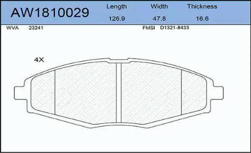 Aywiparts AW1810029 - Kit pastiglie freno, Freno a disco autozon.pro