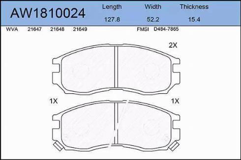 Aywiparts AW1810024 - Kit pastiglie freno, Freno a disco autozon.pro