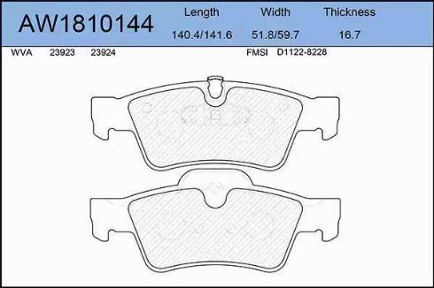 Aywiparts AW1810144 - Kit pastiglie freno, Freno a disco autozon.pro