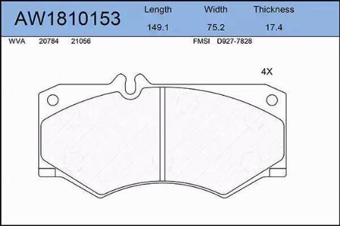 Aywiparts AW1810153 - Kit pastiglie freno, Freno a disco autozon.pro