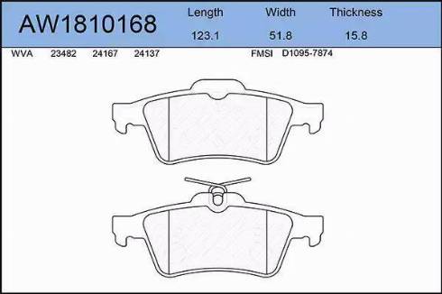 Aywiparts AW1810168 - Kit pastiglie freno, Freno a disco autozon.pro