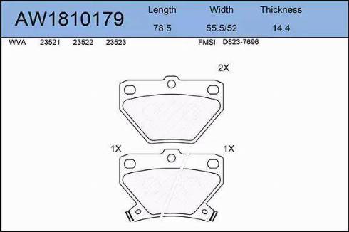 Aywiparts AW1810179 - Kit pastiglie freno, Freno a disco autozon.pro