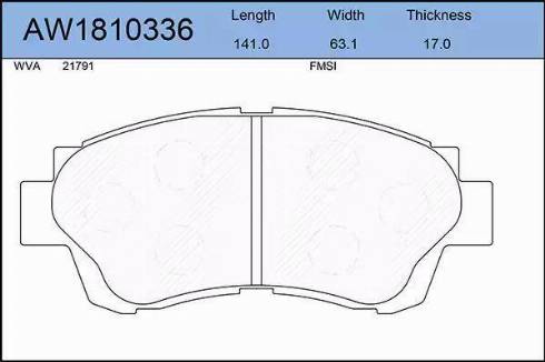 Aywiparts AW1810336 - Kit pastiglie freno, Freno a disco autozon.pro