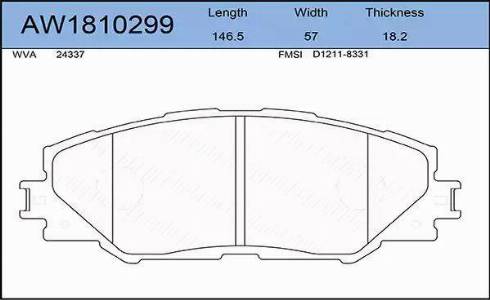 Aywiparts AW1810299 - Kit pastiglie freno, Freno a disco autozon.pro