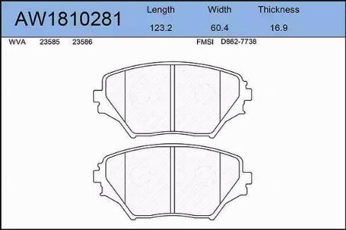 Aywiparts AW1810281 - Kit pastiglie freno, Freno a disco autozon.pro