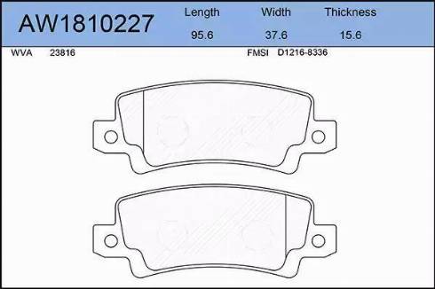 Aywiparts AW1810227 - Kit pastiglie freno, Freno a disco autozon.pro