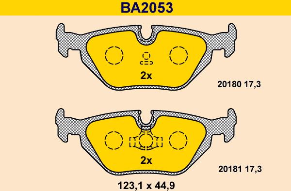 Barum BA2053 - Kit pastiglie freno, Freno a disco autozon.pro