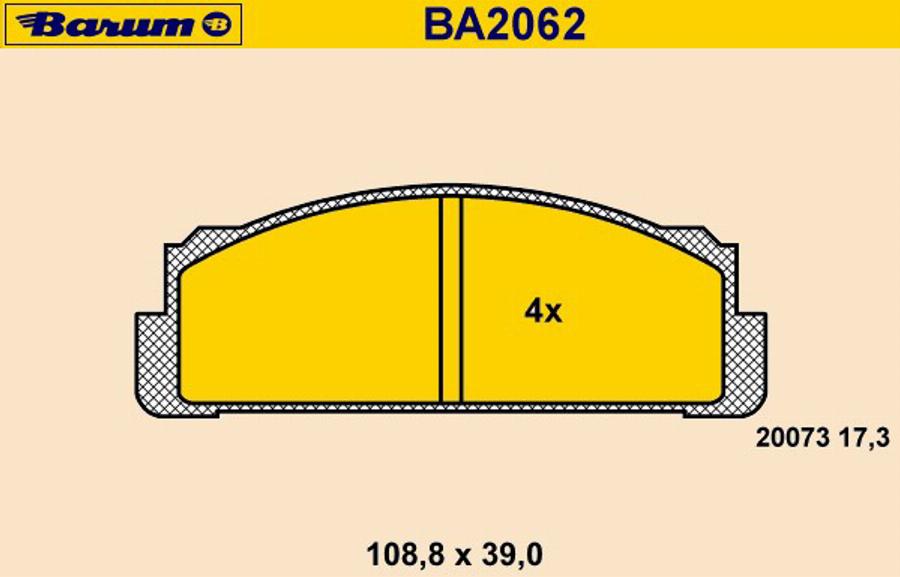 Barum BA2062 - Kit pastiglie freno, Freno a disco autozon.pro