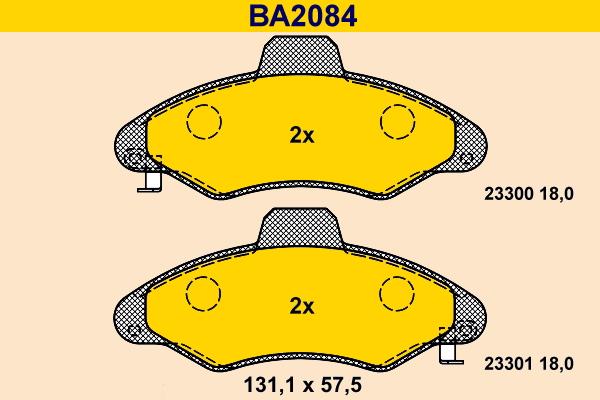 Barum BA2084 - Kit pastiglie freno, Freno a disco autozon.pro