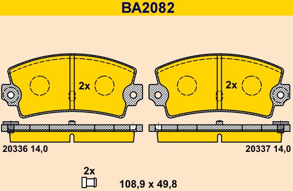 Barum BA2082 - Kit pastiglie freno, Freno a disco autozon.pro