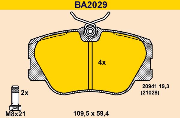 Barum BA2029 - Kit pastiglie freno, Freno a disco autozon.pro