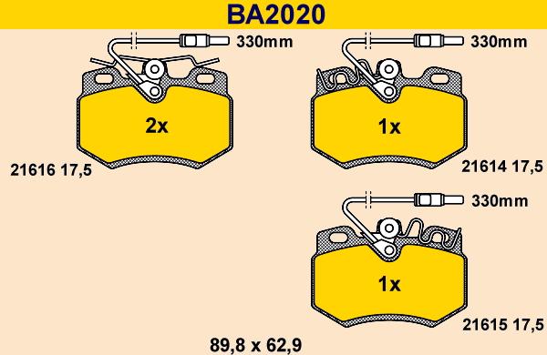 Barum BA2020 - Kit pastiglie freno, Freno a disco autozon.pro