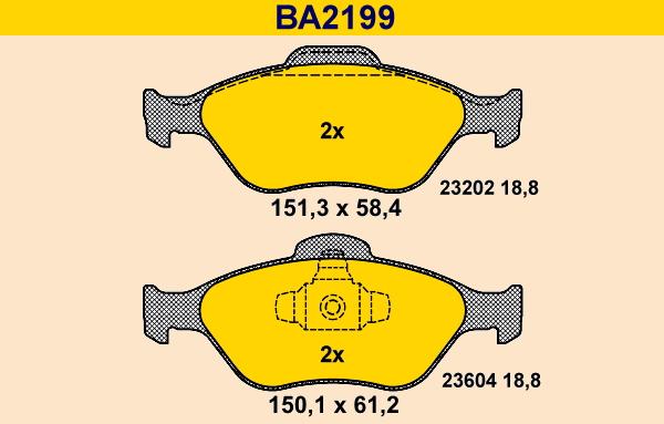 Barum BA2199 - Kit pastiglie freno, Freno a disco autozon.pro