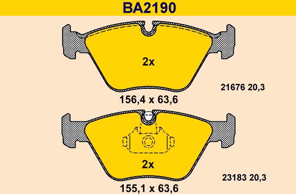 Barum BA2190 - Kit pastiglie freno, Freno a disco autozon.pro