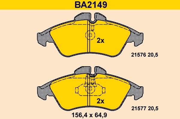 Barum BA2149 - Kit pastiglie freno, Freno a disco autozon.pro