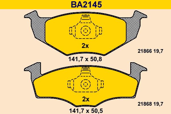 Barum BA2145 - Kit pastiglie freno, Freno a disco autozon.pro