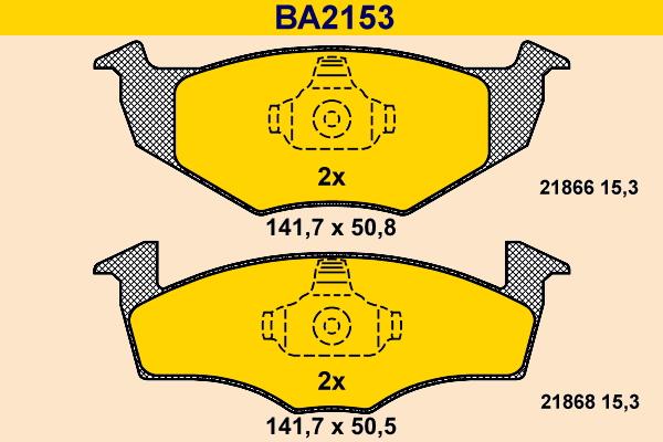 Barum BA2153 - Kit pastiglie freno, Freno a disco autozon.pro