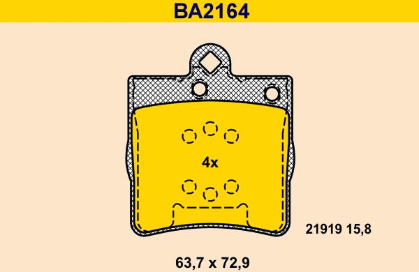 Barum BA2164 - Kit pastiglie freno, Freno a disco autozon.pro