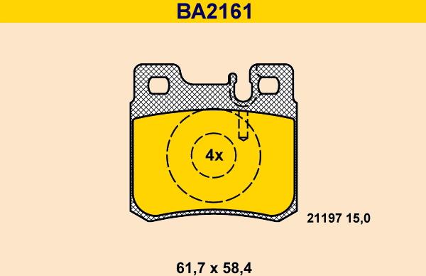 Barum BA2161 - Kit pastiglie freno, Freno a disco autozon.pro