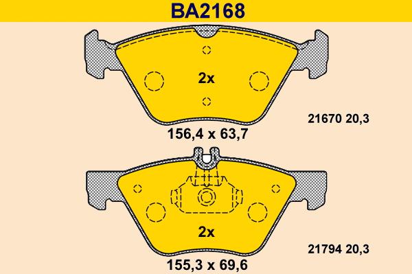 Barum BA2168 - Kit pastiglie freno, Freno a disco autozon.pro