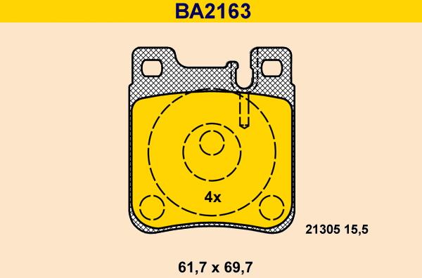 Barum BA2163 - Kit pastiglie freno, Freno a disco autozon.pro