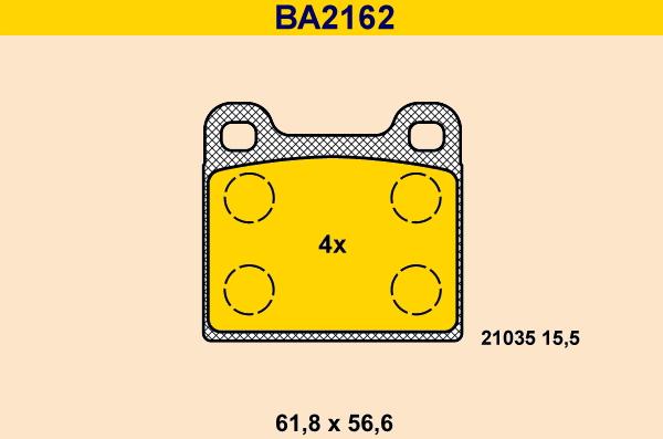 Barum BA2162 - Kit pastiglie freno, Freno a disco autozon.pro