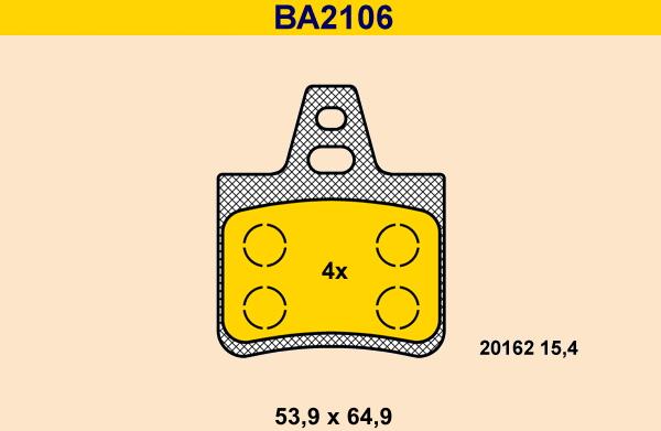 Barum BA2106 - Kit pastiglie freno, Freno a disco autozon.pro