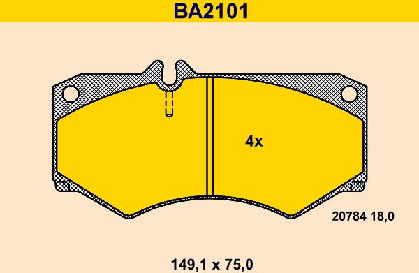 Barum BA2101 - Kit pastiglie freno, Freno a disco autozon.pro