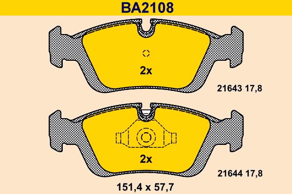 Barum BA2108 - Kit pastiglie freno, Freno a disco autozon.pro