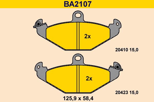 Barum BA2107 - Kit pastiglie freno, Freno a disco autozon.pro