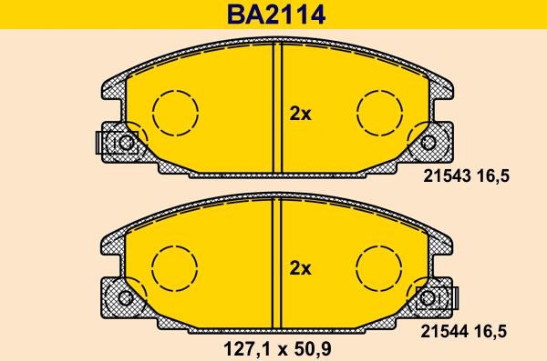 Barum BA2114 - Kit pastiglie freno, Freno a disco autozon.pro