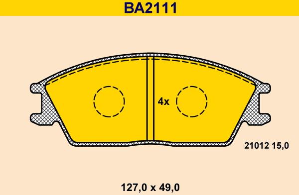 Barum BA2111 - Kit pastiglie freno, Freno a disco autozon.pro