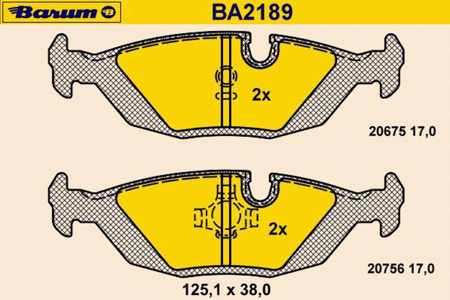 Barum BA2189 - Kit pastiglie freno, Freno a disco autozon.pro